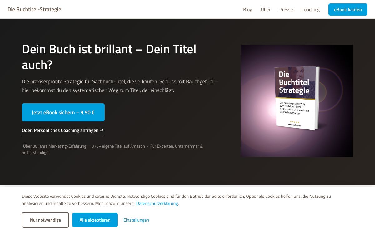 Die Buchtitel-Strategie – Landingpage