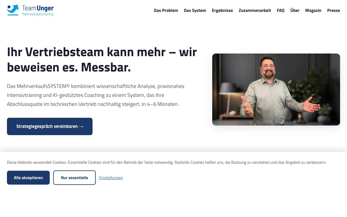 MehrverkaufsSYSTEM – Vertriebstraining Landingpage