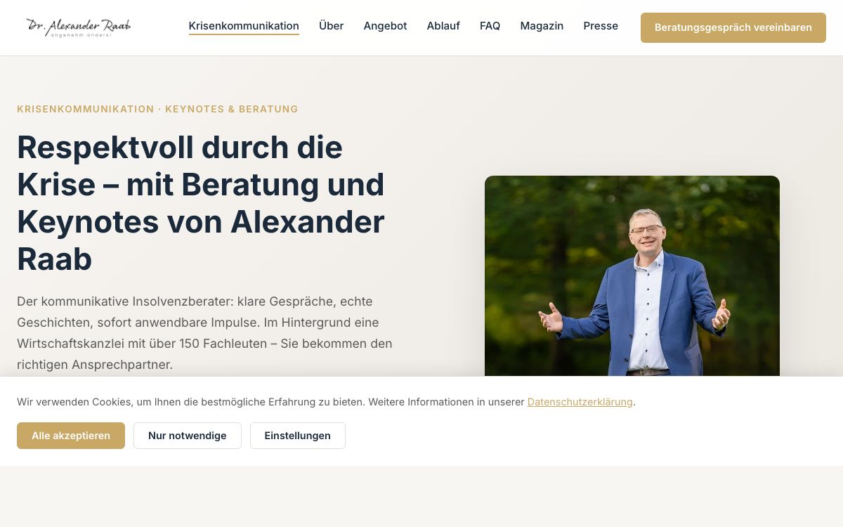 Respektvolle Krisenkommunikation – Keynote-Speaker Landingpage